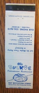 BOSTON, MASSACHUSETTS MATCHBOOK COVER: BULKIE DELICATESSEN EMPTY MATCHCOVER -D - Picture 1 of 1