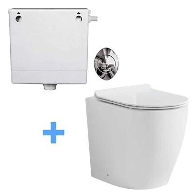 SORRENTO BATHROOMS Comfort Height Back to Wall Toilet BTW WC Rimless Pan & Concealed Cistern Modern