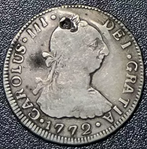1772 Guatemala 2 Reales - Holed DT54 - Picture 1 of 7