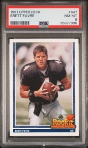 1991 Upper Deck #647 Brett Farve Rookie Force RC - Falcons/Packers - PSA 8 - Imagen 1 de 2