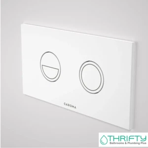 Caroma Invisi Series II Round Dual Flush Metal Plate & Buttons White 237088WHWH - Picture 1 of 2