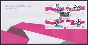 Singapore 2012 London Olympics Complete 4V on FDC