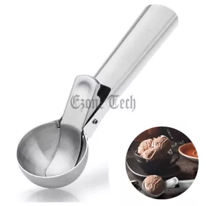 Ice Cream Scoop Easy Trigger Stainless Steel Cookie Water Melon Dough Spoon - Picture 1 of 6