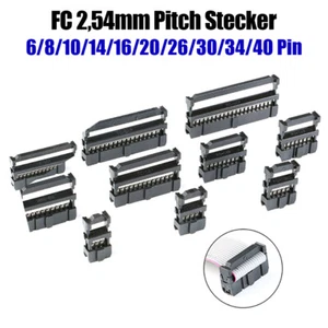 2,54mm Raster FC-6/8/10/14/16/20/26/30/34/40Pin IDC-Buchse Flachbandkabelstecker - Picture 1 of 19