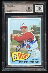 Pete Rose #207 signed autograph auto 1965 Topps Baseball Card BAS Slabbed