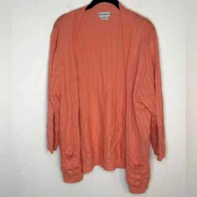 Bon Worth Spring Peachy Pink/Orange Colored Cardigan With Pockets Size XL - Изображение 1 из 4