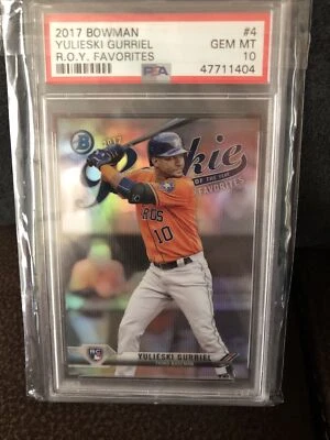 Yulieski Gurriel 2017 Roy Favorites Bowman # 4 PSA 10 Houston Astros Foto 1 de 4
