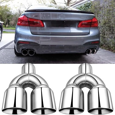 Para 5-Series G30 530i 540i 550i 2,5" a 3,5" escape duplo ponta quad parede dupla - Imagem 1 de 4