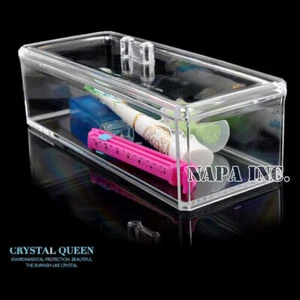 Acrylic Cosmetic Organizer With Lid Makeup Case Jewelry Brush Container Storage - Picture 1 of 11