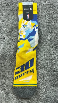 Stephen Curry Socks Stance Large Mens Size 9-13 Profiler Golden State Warriors - Image 1 of 4