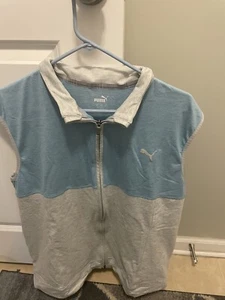 Puma Men’s Golf Vest Zipper XL Blue & Gray - Picture 1 of 5