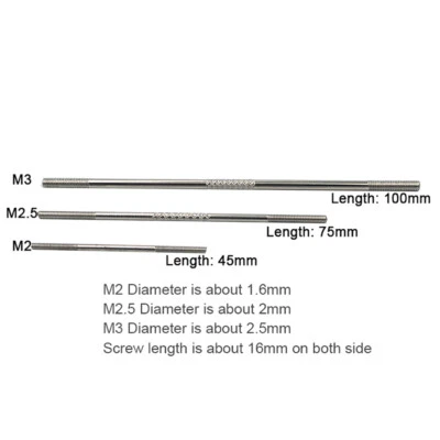 Metal Push-pull Rods For RC Airplane Stable Connection Components Rod M2 M2.5 M3 - Image 1 of 4