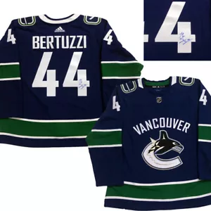 TODD BERTUZZI Signed Vancouver Canucks Blue Adidas PRO Jersey - Picture 1 of 2
