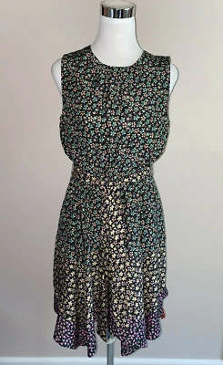 $395 NWT Rebecca Taylor SL Louisa Silk Mix Floral Dress sz M - Image 1 of 4