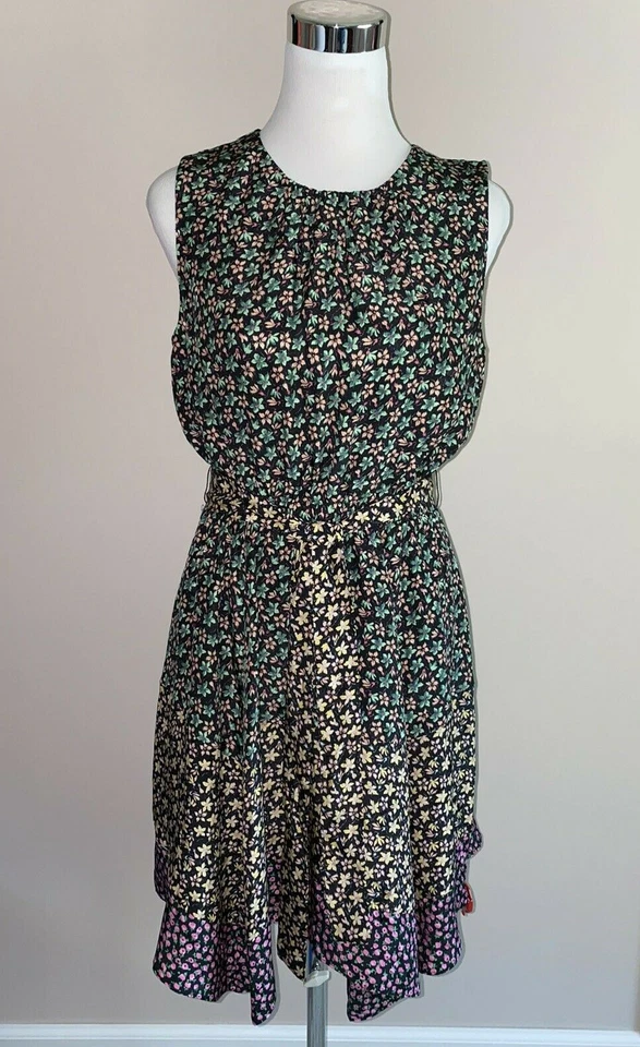 Rebecca Taylor SL Louisa Silk Mix Floral Dress SzM in Multi 920945d273