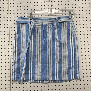 NEW Tommy Hilfiger 100% Linen Skirt Womens Size 2 Fits 30x17.5 Blue White Stripe - Picture 1 of 18