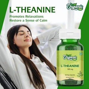 Organic Zing L-Theanine GMP Quality Assured, Kosher, Vegan -100mg (30 capsules) - Picture 1 of 4