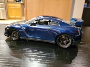 JADA FAST & FURIOUS BRIAN'S 2009 NISSAN SKYLINE GT-R R35 BLUE 1:24 Perfect - Picture 1 of 9