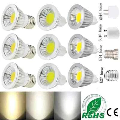 GU10 MR16 E27 E14 Dimmable 9W 12W 15W LED COB Spotlight Bulbs Lamp Super Bright - Image 1 of 4