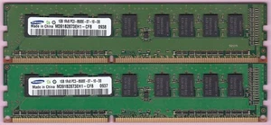 2GB 2x1GB PC3-8500E Samsung DDR3-1066 M391B2873EH1-CF8 ECC Ram Memory Kit 240Pin - Picture 1 of 4
