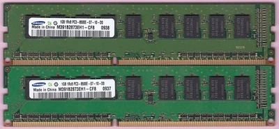 2GB 2x1GB PC3-8500E Samsung DDR3-1066 M391B2873EH1-CF8 ECC Ram Memory Kit 240Pin - Image 1 of 4