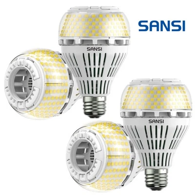 4 pcs LED Light Bulb 250W Equiv. 27W 4000lm 5000K Clear White A21 Energy Saving - Image 1 of 4