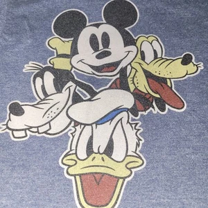 Disney Mickey Mouse Pluto Goofy Donald Duck Group Face T-Shirt Youth Size XS - Picture 1 of 4
