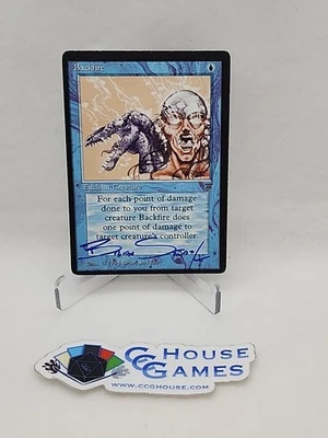 Backfire MISPRINT MISCUT SIGNED FULL NAME Brian Snoddy Legends MTG *CCGHouse* - Image 1 of 4