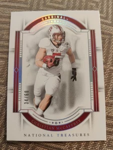 2024 NATIONAL TREASURES COLLEGIATE #15 CHRISTIAN McCAFFREY HOLO SILVER /60 - Picture 1 of 3