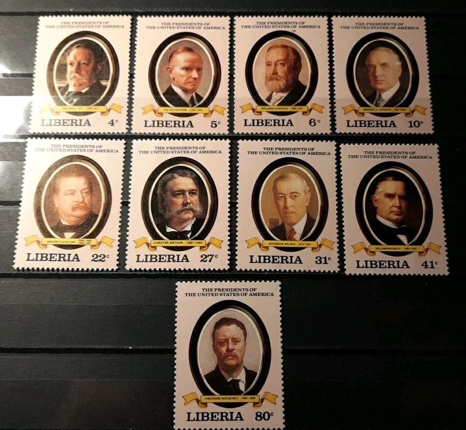 Liberia 🇱🇷 Stamps 1982 Presidents Of The USA. Complete Set. MNH  - Image 1 of 1