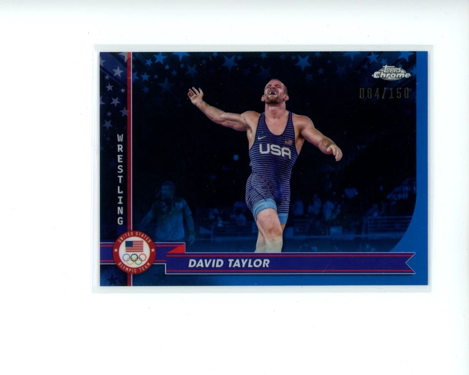 2024 Topps Chrome U.S. Olympic Paralympic Blue Refractor #162 David Taylor /150 - Image 1 of 1