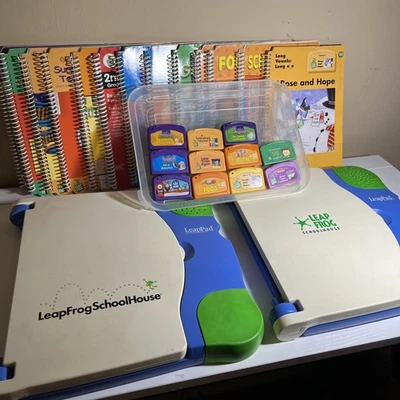 Leapfrog LeapPad Learning Systems |2 Systems | 13 Books | 11 Cartridges (Desc. ) - Image 1 of 4