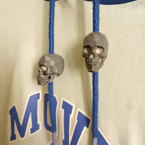 3D Printed Low Poly Skull Drawstring Beads | Gothic Clothing Fashion Accessory - Picture 1 of 4