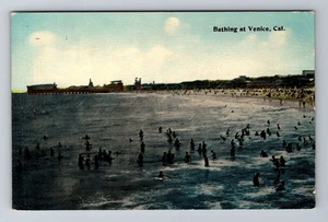 Venice CA-California, Bathing, Aerial, Antique, Vintage Souvenir Postcard - Picture 1 of 2
