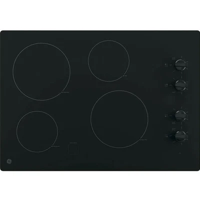 GE JP3030DWBB 30 pulgadas Estufa eléctrica radiante con elemento de 4 quemadores en negro Foto 1 de 4