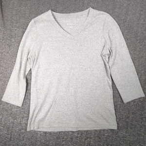 Kim Rogers Damen V-Ausschnitt Pullover Small 3/4 Arm grau Baumwolle weich - Bild 1 von 6