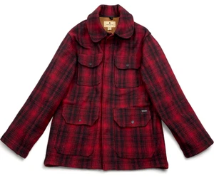 Woolrich Red Buffalo Plaid Heavy Hunting Coat Jacket Excellent Condition Men's M - Picture 1 of 13