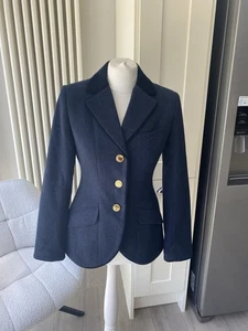 JOULES PARADE NAVY BLUE TWEED WOOL BLAZER JACKET SIZE 10 HACKING EQUESTRIAN HUNT - Picture 1 of 21
