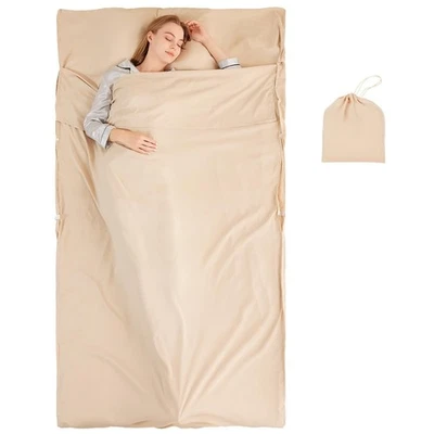 Saco de Dormir Forro Camping Adulto Saco de Dormir Sábana de Viaje Ligera para Hote... Foto 1 de 4