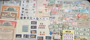 Antique Vintage Collectibles Lot 219 Junk Drawer Coins Cards Collectibles Stamps - Picture 1 of 24