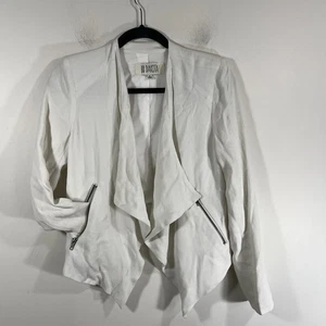 BB Dakota White Open Drape Front Jacket Women's Size 4 - Picture 1 of 6
