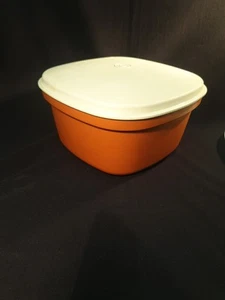 Tupperware Vintage Boîte Hermétique Orange Égouttoir Vapeur - Foto 1 di 24