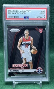 2023-24 Panini Prizm Monopoly Alexandre Sarr Rookie Base #86 PSA MINT 9 - Picture 1 of 5