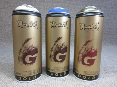 3 Vtg 2008 Montana Gold Spray Paint Cans Fingerprint Label Shock Blue German - Image 1 of 4