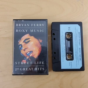 ROXY MUSIC BRYAN FERRY STREET LIFE 20 GREAT HITS CASSETTE TAPE PAPER LABELS 1986 - Picture 1 of 3
