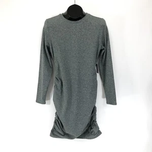 NEW Express Body Contour Collection Ruched Dress Women's Medium Gray Long Sleeve - Picture 1 of 14
