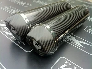 Kawasaki Zzr 1200 Par De Silenciadores De Escape Redondos De Carbono - Bild 1 von 1