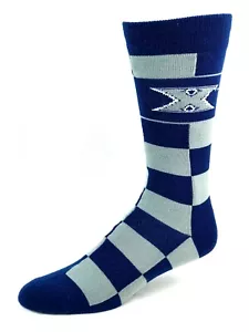 Xavier Musketeers Navy and Gray Block Checkered Crew Socks - Picture 1 of 2
