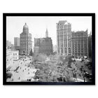 New York City Hall Park World Building Vintage Photo Wall Art Print Framed 12x16