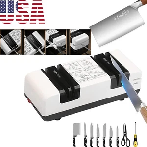 Professional Electric Knife Sharpener 2-Stage Home Kitchen Knives Sharpening - Picture 1 of 8